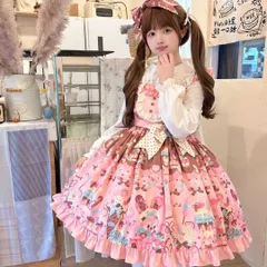 新品 未使用  26新作 スイーツ柄ロリータジャンパースカート女子会やお茶会にぴったり 社交ダンスドレス ラテンダンス衣装 レッスンウェア ステージ衣装