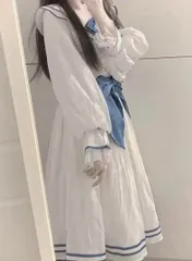新品 未使用  26新作 セーラー風ロリータワンピースお出かけや女子会、普段着に最適 社交ダンスドレス ラテンダンス衣装 レッスンウェア ステージ衣装