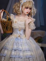 星箱works エグランティーヌパフスリーブドレス ブルー - メルカリ