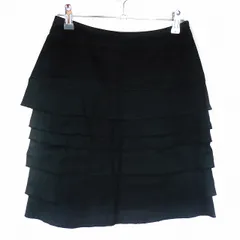ボールジー BALLSEY トゥモローランド スカート フレア ミニ ティアード 薄手 無地 36 黒 ブラック ボトムス /T2のサムネイル