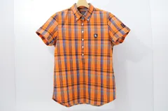 中古 レディース パーリーゲイツ PEARLY GATES 半袖ポロシャツ 2(L) オレンジ 鹿の子 チェック