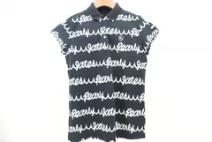 中古 レディース パーリーゲイツ PEARLY GATES 半袖ポロシャツ 0(S) 紺×白 ネイビー  波ロゴボーダー