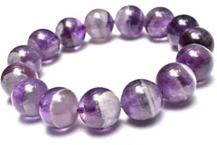 【１点物】くっきり模様 ケープアメジスト　14mm　ブレスレット パワーストーン 天然石 _MC6737