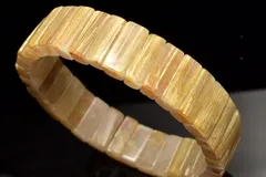 【１点物】迫力金針！ ゴールドタイチンルチルクォーツ　5-7x14mm　バングル パワーストーン 天然石 _MC7023