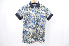 中古 レディース パーリーゲイツ PEARLY GATES 半袖ポロシャツ 0(S) 黒×黄×青 花柄