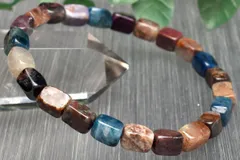 【１点物】厳選◇希少カラー入り！ スギライト(杉石)　8-9x5-6mm　チューブカット ブレスレット パワーストーン 天然石 _U9670