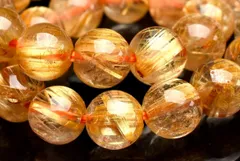 【１点物】AA+☆黄金針 ゴールドタイチンルチルクォーツ　7mm　ブレスレット パワーストーン 天然石 _U9661