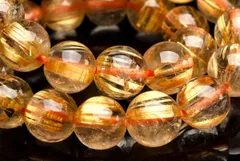 【１点物】AA+☆黄金針 ゴールドタイチンルチルクォーツ　7mm　ブレスレット パワーストーン 天然石 _U9660