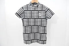 中古 レディース パーリーゲイツ PEARLY GATES 半袖シャツ 0(S) 黒×白 ブラック×ホワイト ハイネックカットソー 総柄