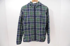 中古 レディース カッパゴルフ KAPPA GOLF パーカー L 緑×紺 長袖 ウィンド 秋冬 チェック