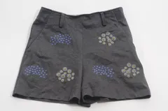 中古 レディース キャロウェイ Callaway ショートパンツ M グレー キュロット 一体型インナーパンツ付き 刺しゅう 花柄