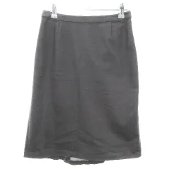 オフオン ofuon スカート タイト ひざ丈 バックファスナー 薄手 コットン 無地 38 グレー ボトムス /T2