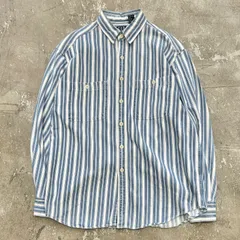90s GAP denim striped shirt ギャップ ストライプシャツ 古着 Mサイズ