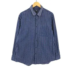 ユニクロ UNIQLO フランネル チェック シャツ ネルシャツ ボタンダウン 長袖 XL 紺 ネイビー 水色 ベージュ 大きいサイズ