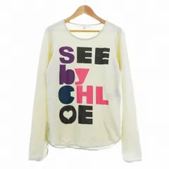 シーバイクロエ SEE BY CHLOE Tシャツ カットソー ロンT 長袖 クルーネック コットン ロゴ I38 ベージュ トップスのサムネイル