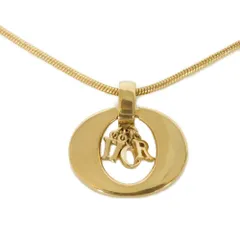 Dior ディオール オーバル ロゴ ペンダント GP チャーム スネークチェーン ヴィンテージ CD メッキ ゴールド ネックレス