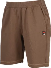 フィラ FILA テニス ハーフパンツ メンズ 男性 大人 ショート 半ズボン ボトムス ウェア ロゴ ワンポイント デニム風 ステッチ 部活動 クラブ サークル スクール 練習 試合  EM0275 06Z ブラウン