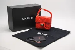 極美品 CHANEL シャネル 2.55 バッグチャーム キーチャーム ポーチ 12番台 ココマーク パテントレザー レッド ゴールド金具 中古 4b013081