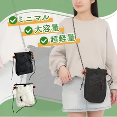 ショルダーバッグ スマホポーチ ストラップ ファスナー付き 撥水 軽い 小物 収納 ポケット かわいい ブラック 黒