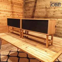 黒板付き2つ折り横箱スタンド オークcol.