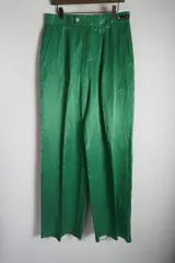 JieDa ジエダ LINEN WIDE STRAIGHT SLACKS リネン ワイド ストレート スラックス パンツ ジッパーフライ Jie-22S-PT04-B 緑 2 1228Q★4