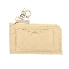 Dior ディオール Lady Dior Cosmos ジップ カードホルダー コインケース S0965ONMJ レディース ラムスキン イエロー 中古