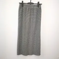 NANO universe ナノユニバース ロングスカート ジャガード タイト ウエストゴム スリット ブラック Fサイズ 〇□☆