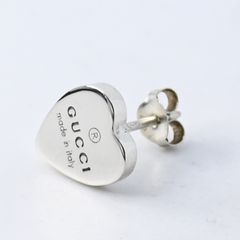 美品✨ グッチ GUCCI ピアス アラベスク ハート G シルバー Ag両耳