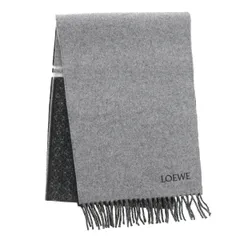 LOEWE ロエベ アナグラム マフラー F606257XAI レディース ウール カシミヤ ブラック グレー 中古