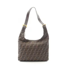フェンディ FENDI ショルダーバッグ ズッカ ブラック/ブラウン キャンバス レザー ズッカ ショルダーバッグ レディース Used A