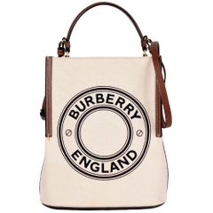 BURBERRY バーバリー ロゴ 2way ショルダー バケットバッグ レザー 
