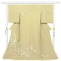 ⚫︎新品⚫︎色掛下(共比翼)+作り帯セット⚫︎くすみグリーン⚫︎絞り 