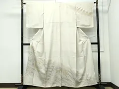 平和屋着物●皇室献上作家　北出与三郎　訪問着　草葉地紋　暈し染め　金彩　正絹　逸品　CABD7318ut 皇室献上作家 北出与三郎】 特選金彩加工紋意匠訪問着 ≪御仕立て