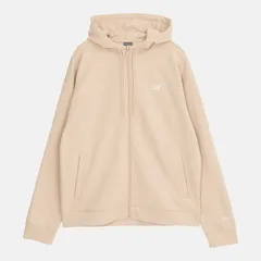 ニューバランス スウェット パーカー Newbalance ダブルニットフーディ 裏起毛 フルジップ 長袖 パーカ  トレーニング スポーツウエア  スエット  ロゴ メンズウェア   ベージュ  スウェジャー 服 /AMJ53174-DLA