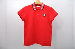 中古 レディース アンパスィ and per se 半袖ポロシャツ S 赤 レッド シンプル