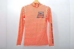 中古 レディース パーリーゲイツ PEARLY GATES 長袖シャツ 1(M) オレンジ×白 ハイネック インナー ボーダー