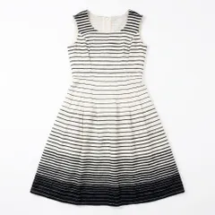 [C-12] ノースリーブ ボーダー Aラインワンピース