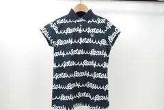 中古 レディース パーリーゲイツ PEARLY GATES 半袖ポロシャツ 1(M) 紺×白 ネイビー ロゴボーダー