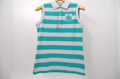 中古 レディース パーリーゲイツ PEARLY GATES ノースリーブ 0(S) グレー×緑系 ポロシャツ ボーダー