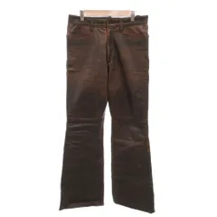 コムサデモードメン COMME CA DU MODE MEN レザーパンツ ベルボトム 牛革 2 茶 ブラウン /YJ ■GY66のサムネイル
