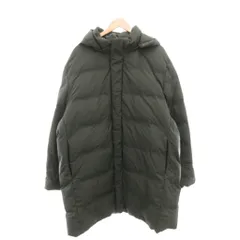 ユニクロ UNIQLO 美品 シームレスダウンコート フーデッドコート ロング丈 無地 4XL グリーン 311-409332 /MG ■ECF003