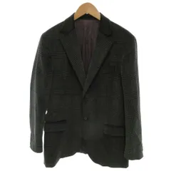 ゼニア Zegna 美品 テーラードジャケット ダークグレー グレンチェック柄 シングル ノッチドラペル/HW ■ECG001のサムネイル