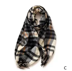 ＜在庫処分＞カシミヤ風チェック柄ストール マフラー レディース 秋冬 bu1