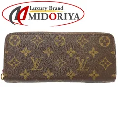 【中古】LOUIS VUITTON ルイヴィトン モノグラム 長財布 M60742 ポルトフォイユ クレマンス ブラウン フューシャ レディース /188628