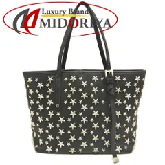 JIMMY CHOO ジミーチュウ サシャS スタッズ トートバッグ ラムレザー ブラック レディース /253593【中古】