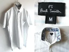 PS Paul Smith ポールスミス 襟裏花柄/フラワー柄 ストレッチ コットンポリエステル ストライプ プルオーバー BDシャツ M