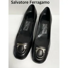 Salvatore Ferragamo　サルヴァトーレフェラガモ　ガンチーニパンプス　イタリア製　6 1/2  ブラック　黒　送料込み  6463573