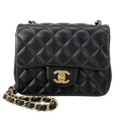 CHANEL(シャネル) ショルダーバッグ美品  ミニマトラッセ 黒×ゴールド チェーンショルダー/ゴールド金具 ラムスキン