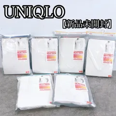H-1054 ユニクロ HEATTECH ヒートテック インナーTシャツ  ホワイト 新品未開封 保管汚れあり クルーネックVネック 九分袖 半袖 Lサイズ メンズ 6点まとめ