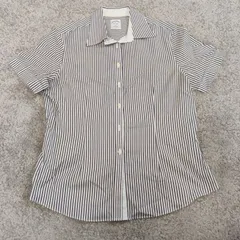 Brooks Brothers　ブルックスブラザーズ  【サイズ】  6　半袖シャツ　SHIRT　ストライプ柄　ホワイト　ブラック　レディース　中古　古着のサムネイル
